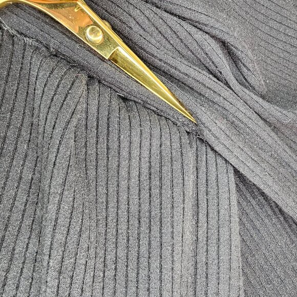 DKNY Faux PU Leather Short Puff Sleeves Mock Wrap Mini Dress US 2 - Picture 6 of 13